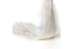 Gloreyan 10000 Strands Christmas Tinsel Icicles Iridescent Tinsel Foil Fringe Icicles Christmas Tree Tinsel Decoration for Christmas Birthday Wedding Party Hanging Decoration (White)