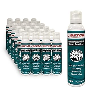 Amazon Com Betco 7oz Deluxe Hand Sanitizing Foaming Spray Cdc Fda Compliant Made In The Usa Non Tacky Runny Pleasant Scent Leaves Hands Refreshed 7oz Bottle