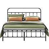 Kujielan Metal Bed Frame - Structurally Stable Heavy Duty Steel Slat Supported Full Bed Frames,No Box Spring Needed for Easy Removal and Transport.