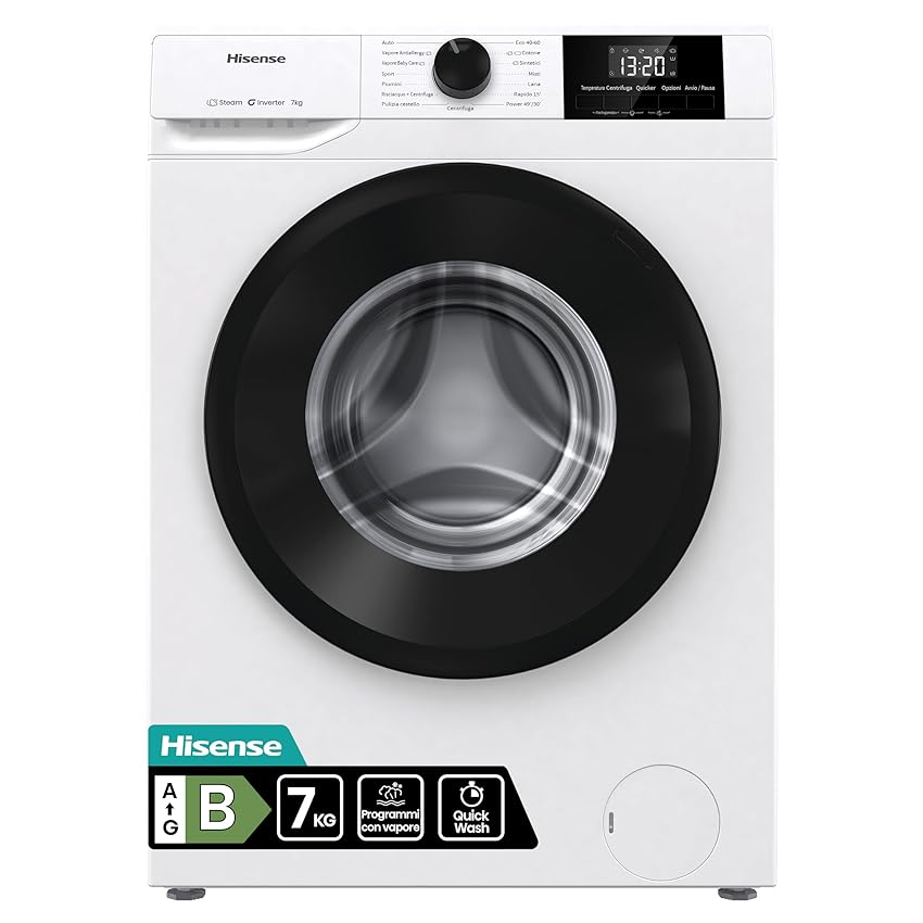 Hisense WF1G7021BW Lavatrice Slim a Carica Frontale 7 kg, 1200 rpm