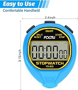 FCXJTU Simple Digital Waterproof Stopwatch Blue 1/100th 50M view 5