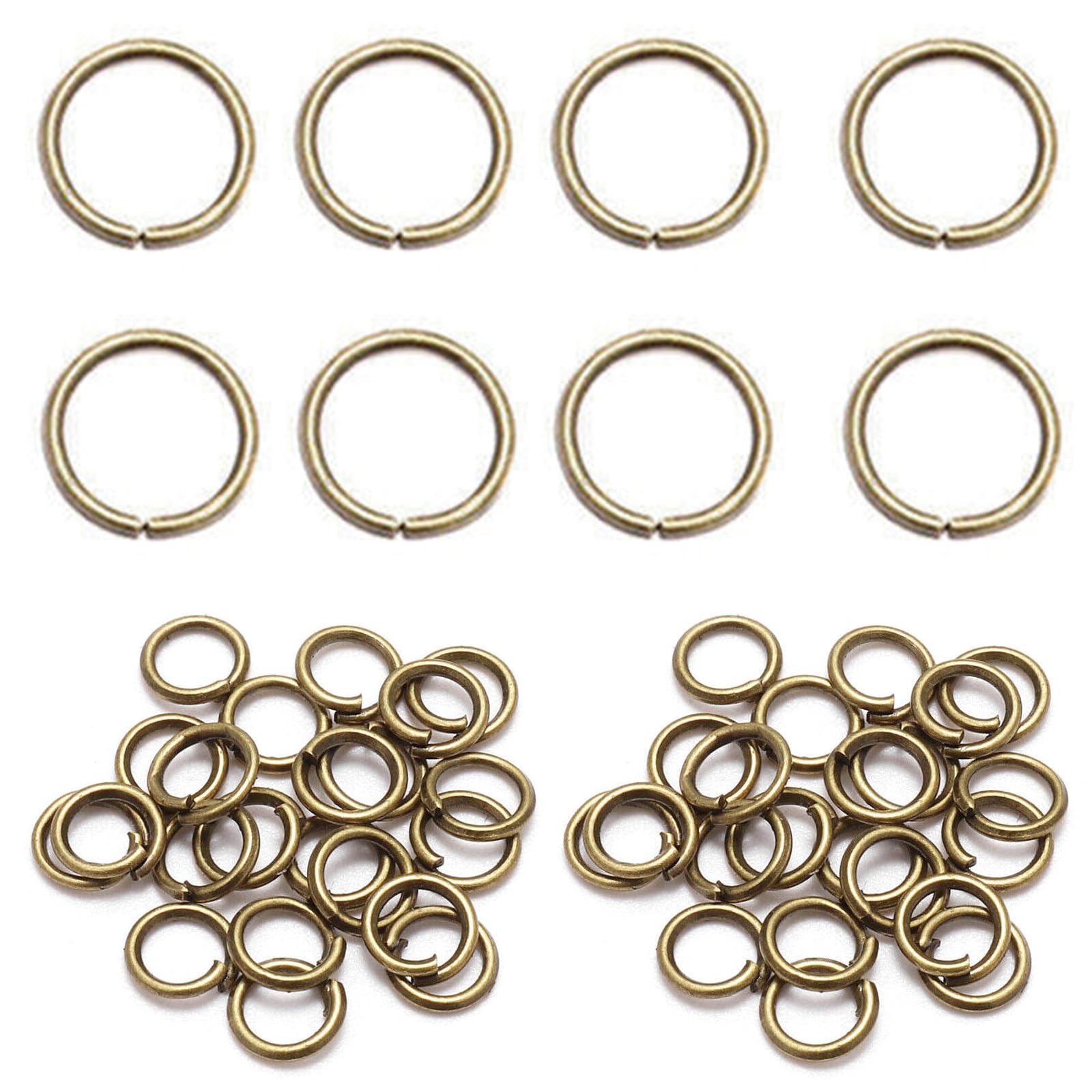 Leliafleury 6mm Open Jump Rings Metal Jump Rings Connector Rings for DIY Craft Making (Bronze)