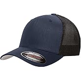 Flexfit Unisex Cotton Twill Fitted Baseball Cap, Navy, One Size