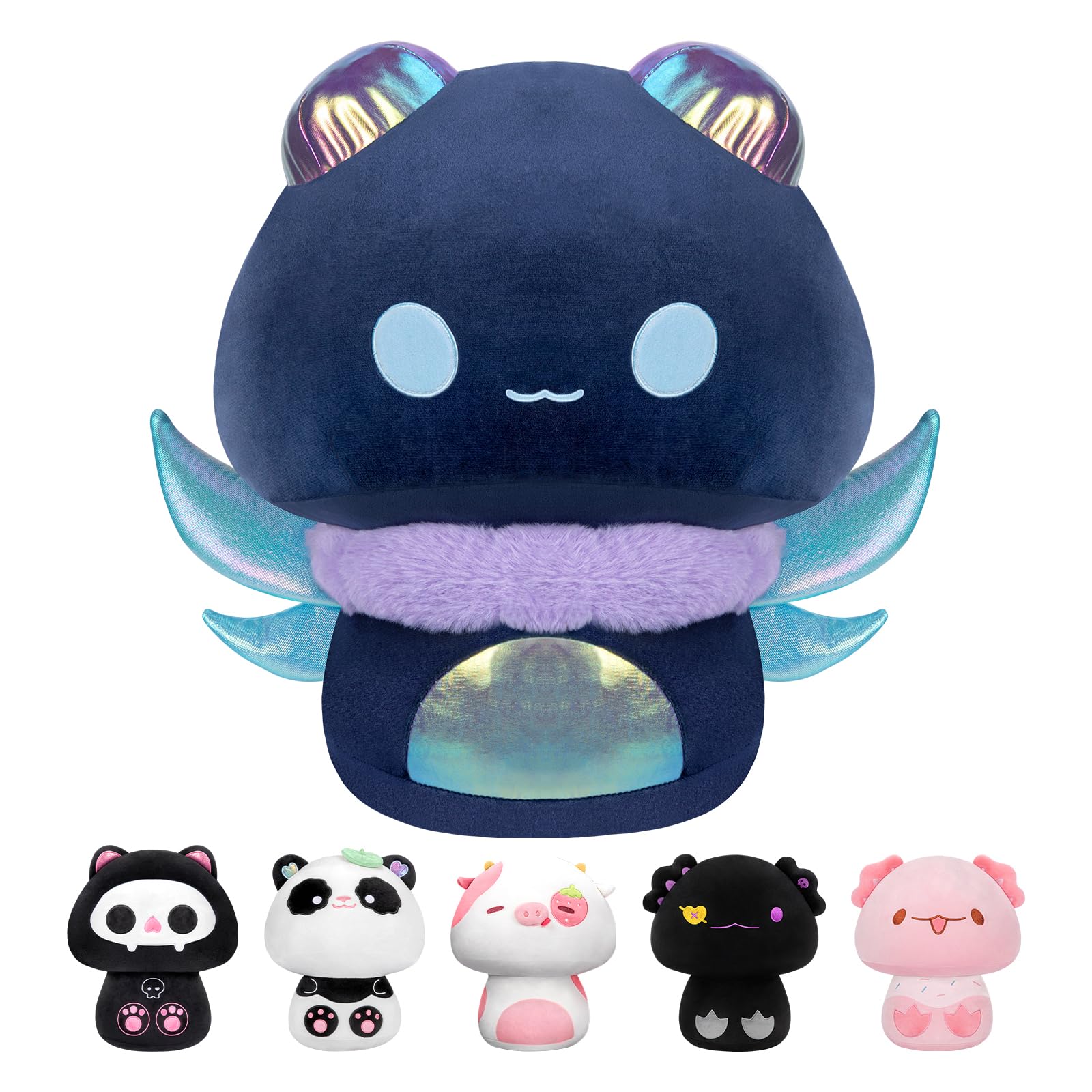 Mewaii 8” Mushroom Plush, Blue Dragonfly Plush