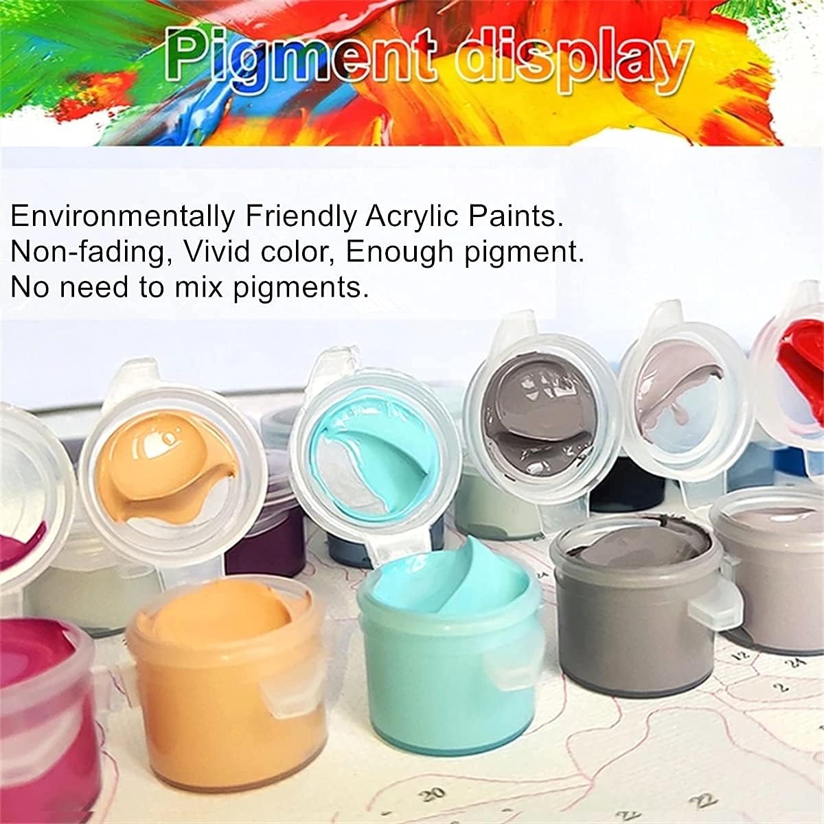 Shukqueen DIY Oil Painting Kit for Beginner DIY Paint by Numbers Acrylic Oil Painting for Adults Arts Craft for Home Wall Decor - Image 3
