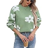 shermie Womens Floral Sweaters 2025 Fall Winter Loose Casua Long Sleeve Mock Neck Pullover Sweaters
