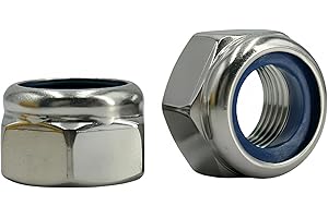 DMDZ HEYDAY 6Pcs M16x 1.5mm Nylon Insert Hex Lock Nuts, 304 Stainless Steel Locknuts,Silver Tone