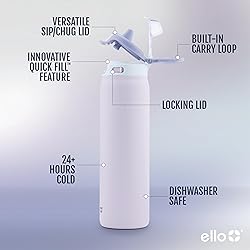 Ello Pop & Fill 22oz Stainless Steel Water Bottle