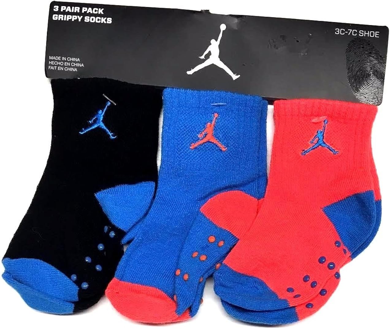 Nike Jordan Baby Boy's Crew Socks, 3 Pairs, Shoe Size 3C7C