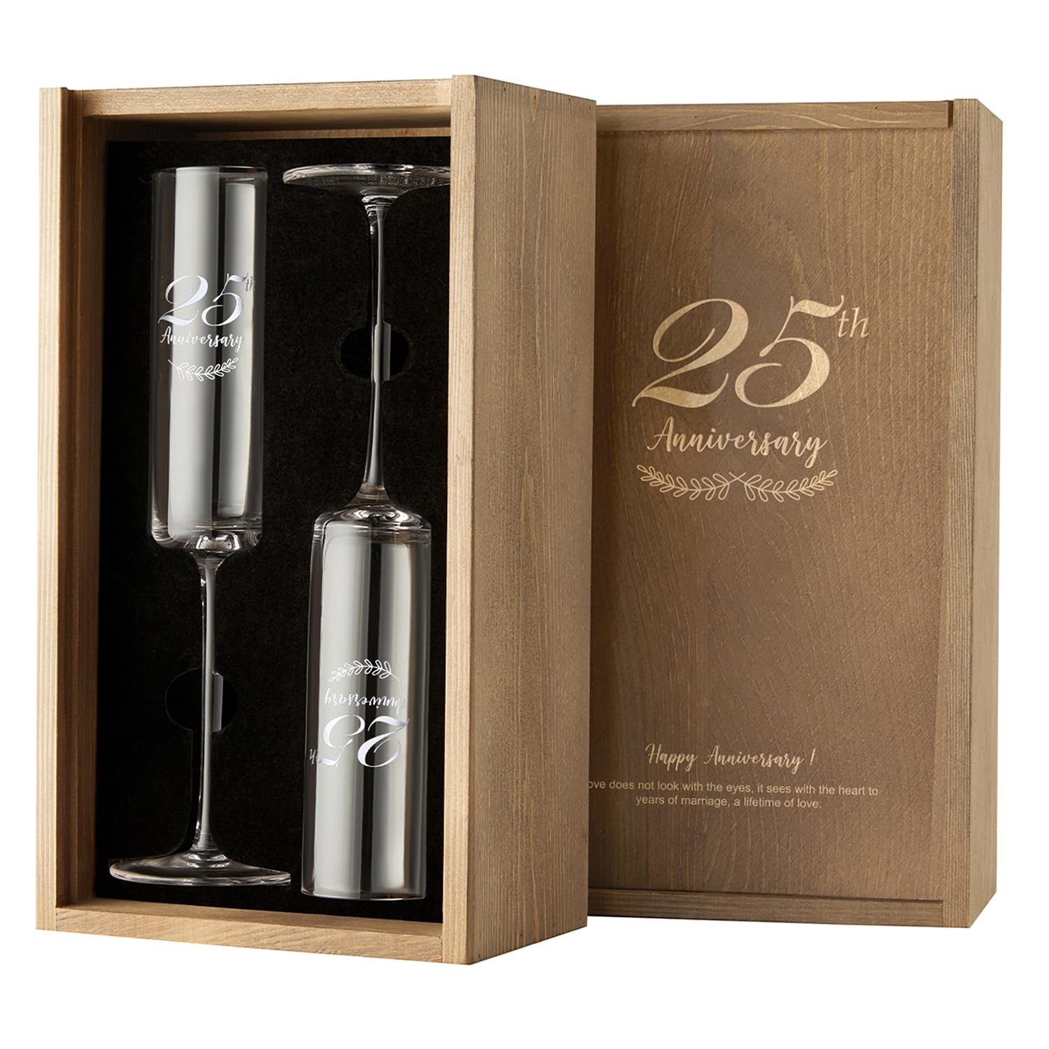 Photo 1 of AW BRIDAL 25th Anniversary Wedding Gifts for Couple 25 Years Anniversary Champagne Flutes for Parent, Wedding Anniversary Champange Flutes Champange Glasses