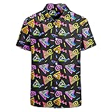 HUGLAZY 80s 90s Hawaiian Shirt for Men Retro Big