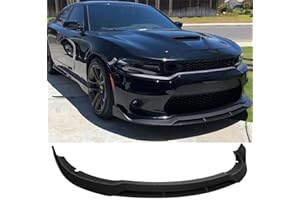 MUTUSAISI Matte Black Front Bumper Lower Lip Splitter Kit Compatible with Dodge Charger SRT/Hellcats/Scat Pack 2015 2016 2017 2018 2019 2020 2012 2022 2023 RT Style, Air Chin Body Kit Accessories