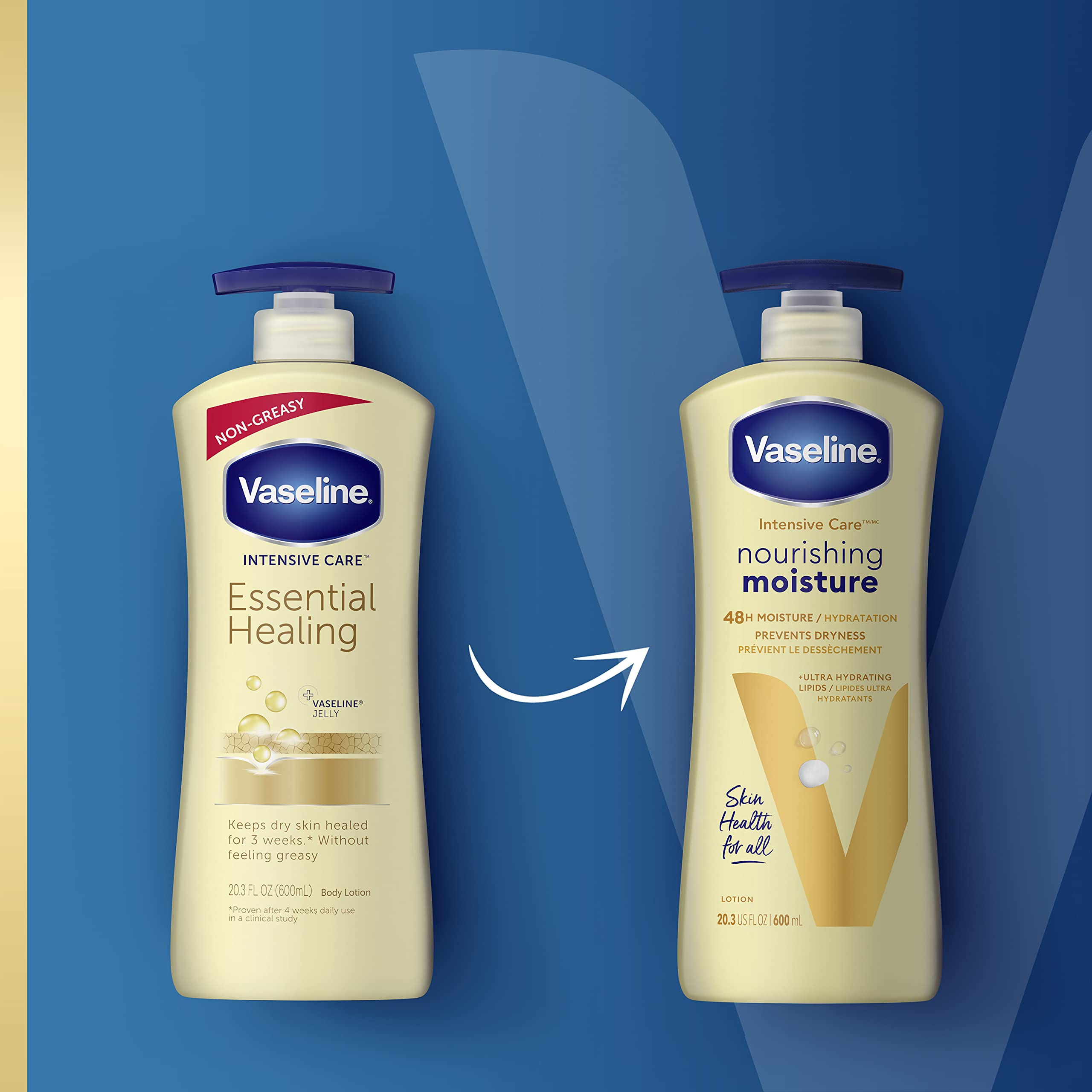 Vaseline Intensive Care Nourishing Moisture Body Lotion for Dry Skin, Made with Ultra-Hydrating Lipids + Pure Oat Extract for Nourished, Healthy-Looking Skin 20.3 oz
