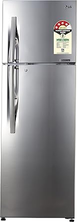 LG 335 L 4 Star Frost Free Double Door Refrigerator(GL-R372JPZN, Shiny Steel, Inverter Compressor)