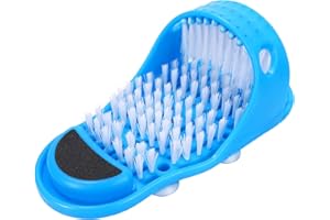 Kissbuty Magic Feet Cleaner Simple Foot Scrubber Shower Spa Easy Feet Cleaning Brush Exfoliating Foot Massager Slipper for Unisex Adults, 1 Pc (Blue)