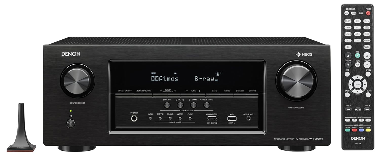 Denon AVRS930H 7.2 Channel AV Receiver with Built-in HEOS wireless technology, Works with Alexa