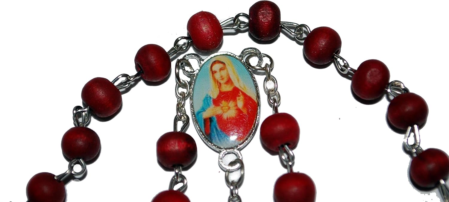 Amelia Mae Beautiful Pink Heart Rosary Beads In Gift Box - Girls & Boys Gift, Red, 12x3 cm - Image 5