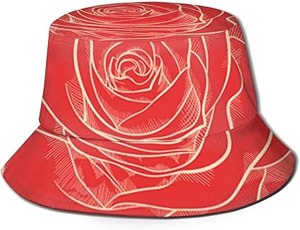 red rose bucket hat