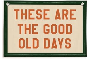 Lacama These Are The Good Old Days Canvas Banner Trendy Retro Nostalgic Inspirational Banner for Boys Girl Room Decor 30x20 Inch