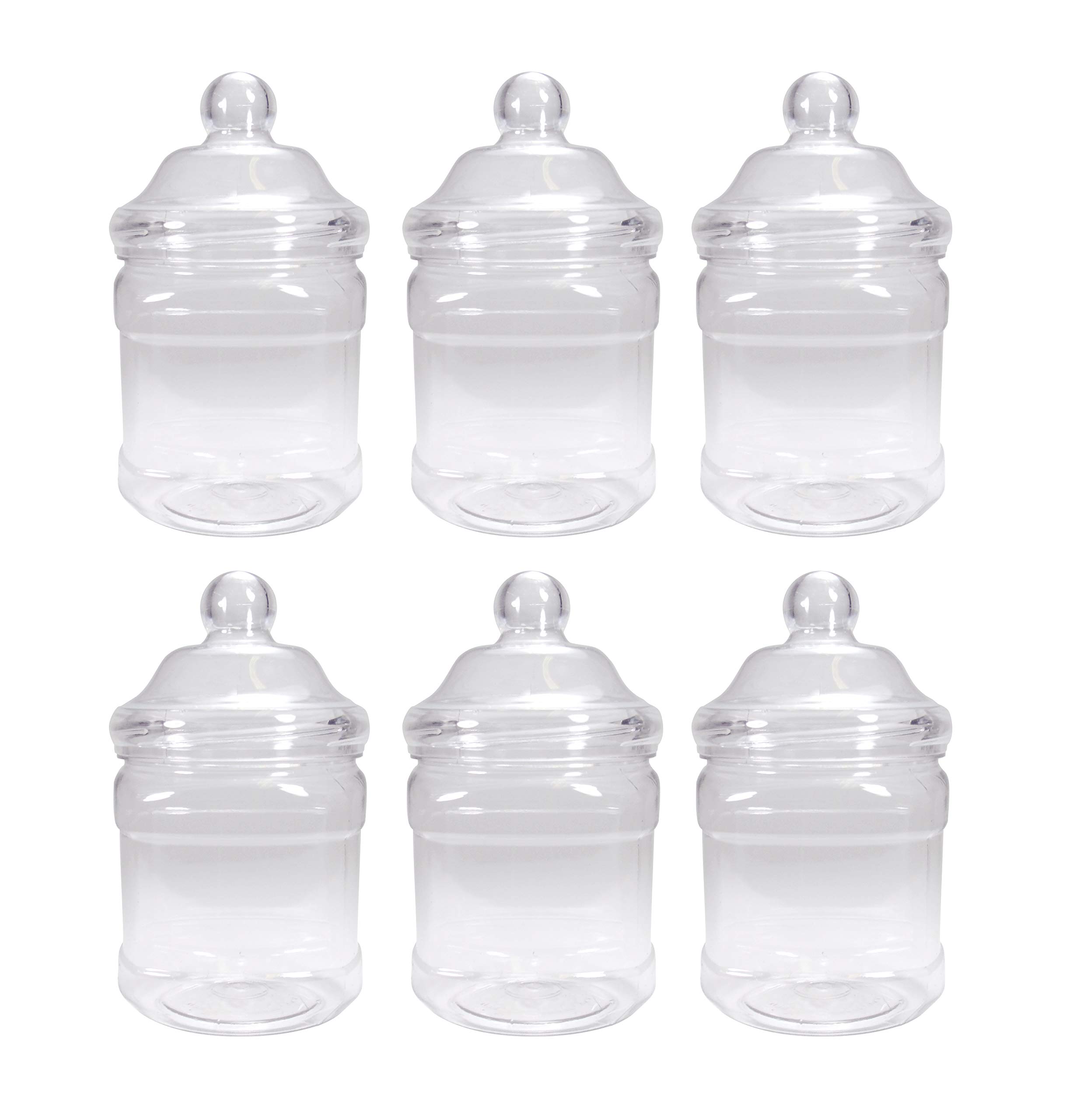 Clear Plastic 1350ml Jars with Victorian Screw Top Lids (Pack of 6) by Britten & James. Ideal for Parties, Weddings and General Food Storage.