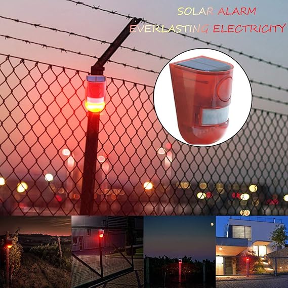 TAOtTAO Solarton und Lichtalarm Farmers Villa Solar Sound- und Lichtalarmleuchten Dauerlicht 6 LED-Blitz