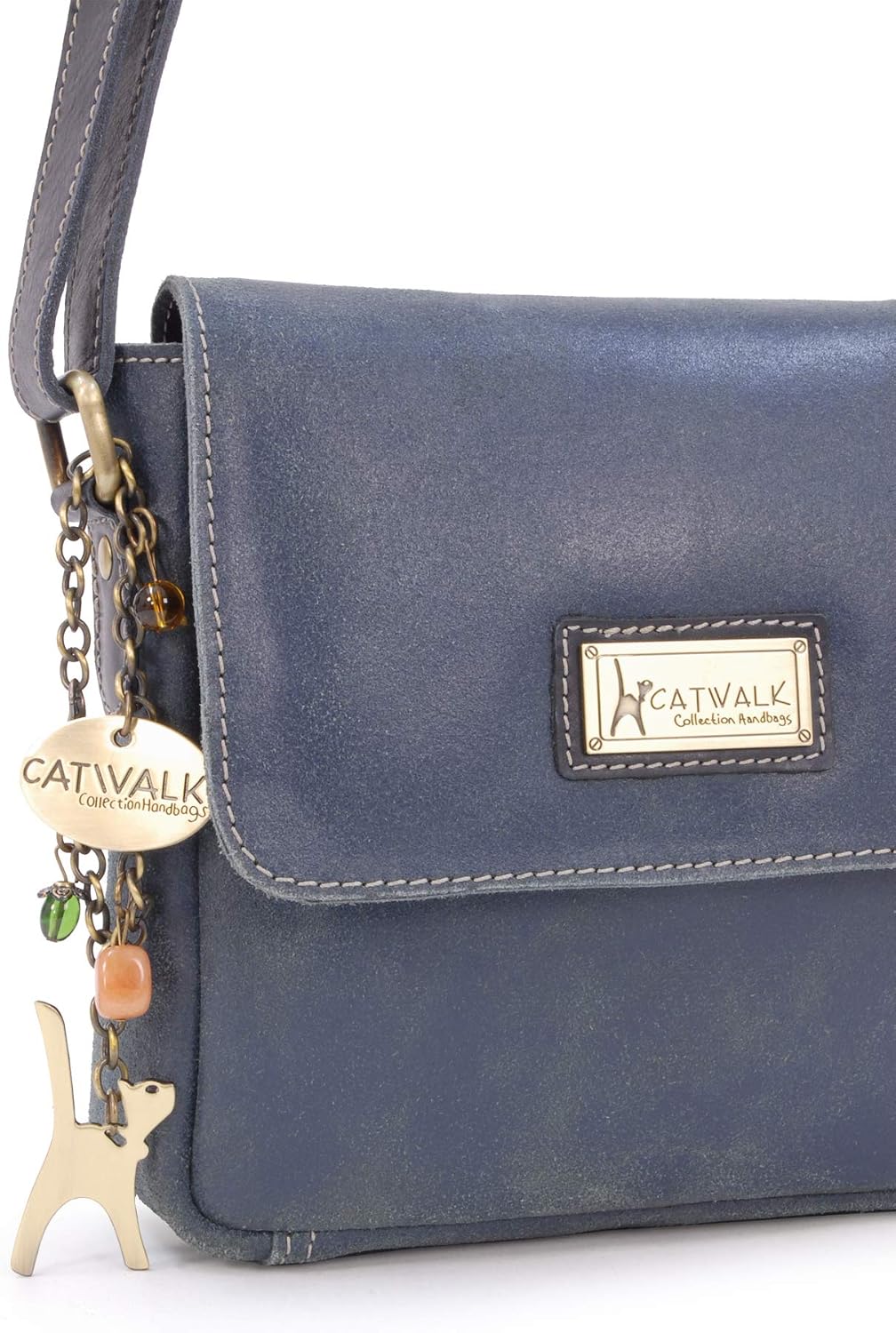 Catwalk Collection Handbags, Ladies Small Distressed Leather Cross Body Bag, Women's Messenger Bag - Image 5