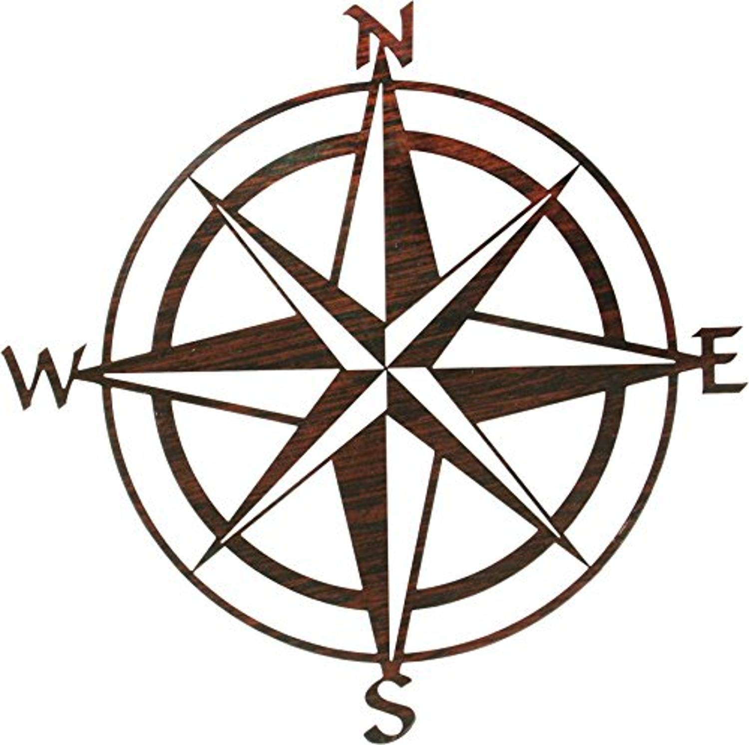 Thirstystone Compass Rose Wall Art, Made Of Laser Cut Metal, Beautiful Living Room, Kitchen Or Bedroom Decor, Farmhouse Style, 20 in, Natural Fusion
