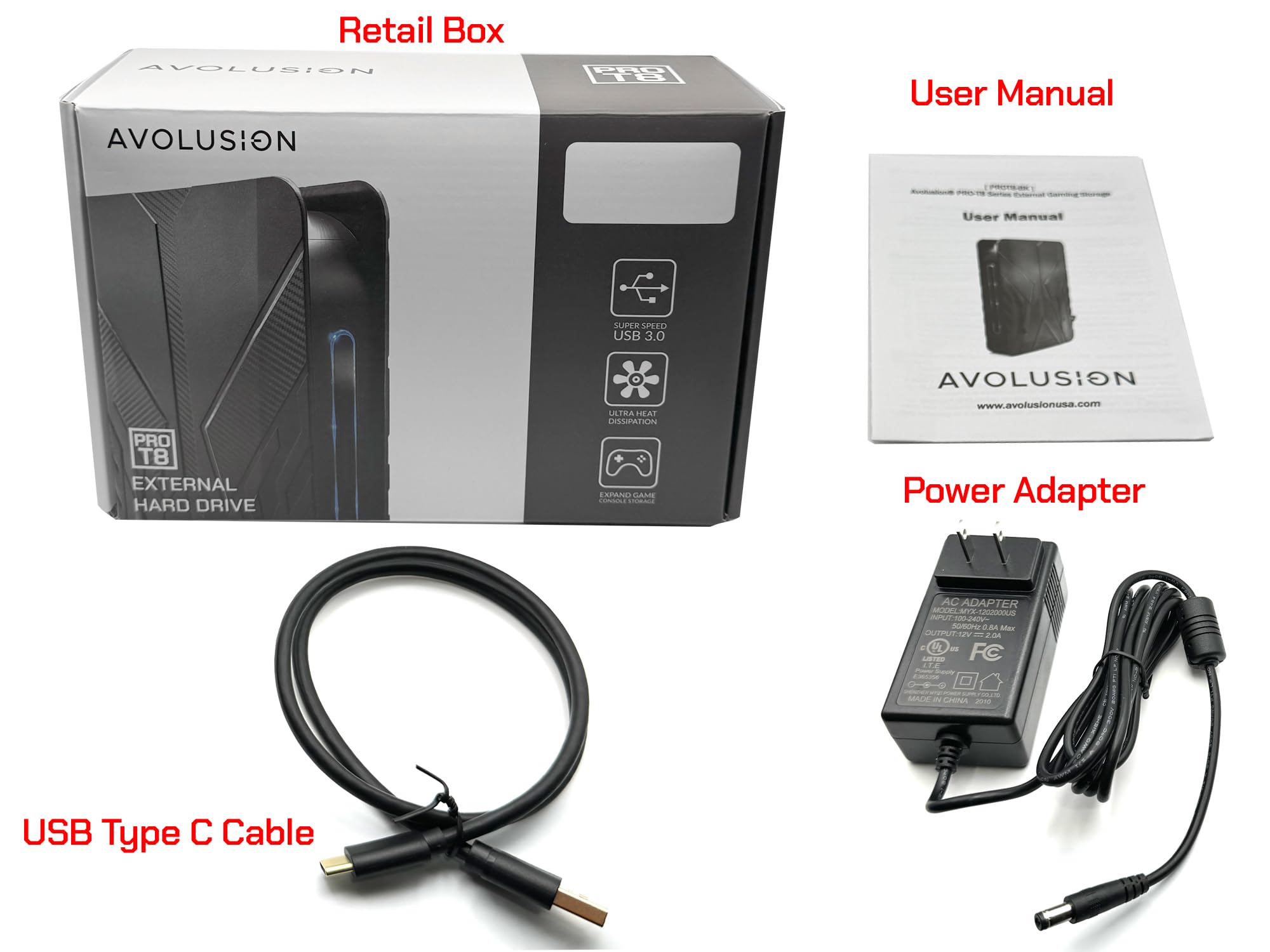 Avolusion PRO-T8 Series 8TB USB 3.0 External Gaming Hard Drive for PS5 Game Console (Black) (Renewed)