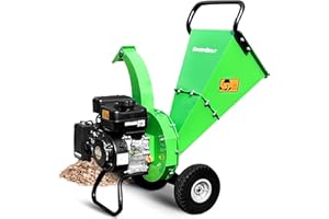 GARDENBEAUT S3 Wood Chipper Shredder, 7HP 212cc Gas Powered Heavy Duty, 3" Max Wood Diameter Capacity, 15: 1 Reduction Ratio, Easy Assembly, 1-Year Warranty After Product Registration