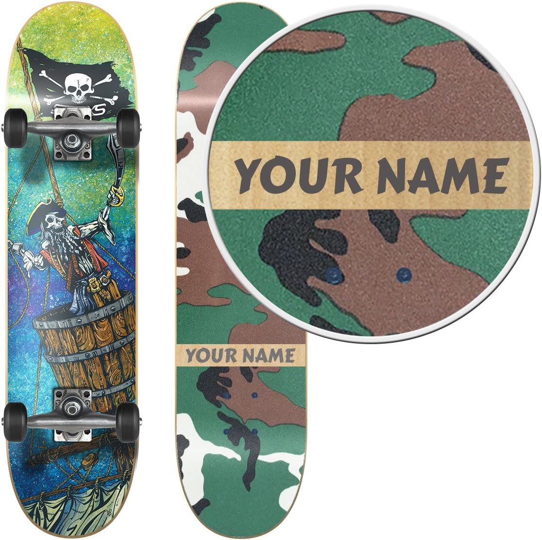 SkateXS Personalized Beginner Pirate Street Skateboard