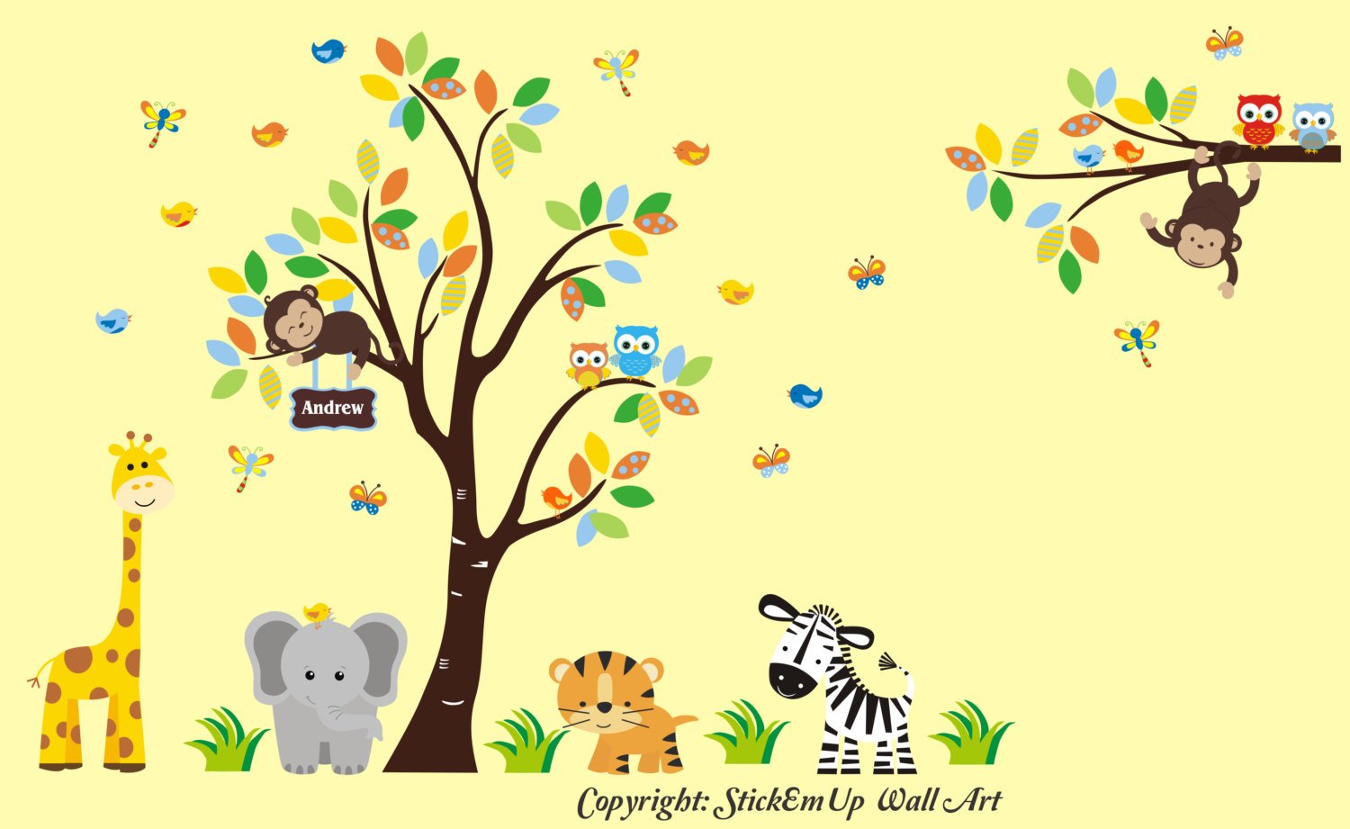 jungle themed nursery wall art