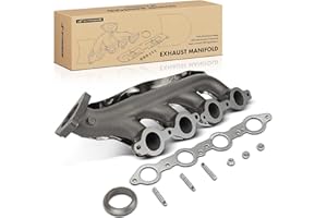 A-Premium Right Exhaust Manifold W/Gasket, Studs & Nuts & Heat Shield Compatible with Chevrolet Silverado Express Suburban Av