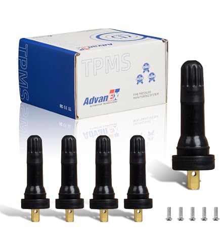 Yongtoparts Tire Pressure Sensor Valve Stems – Snap-in Rubber TPMS, 5-Pack, Fits GM, Ford, Chrysler, More