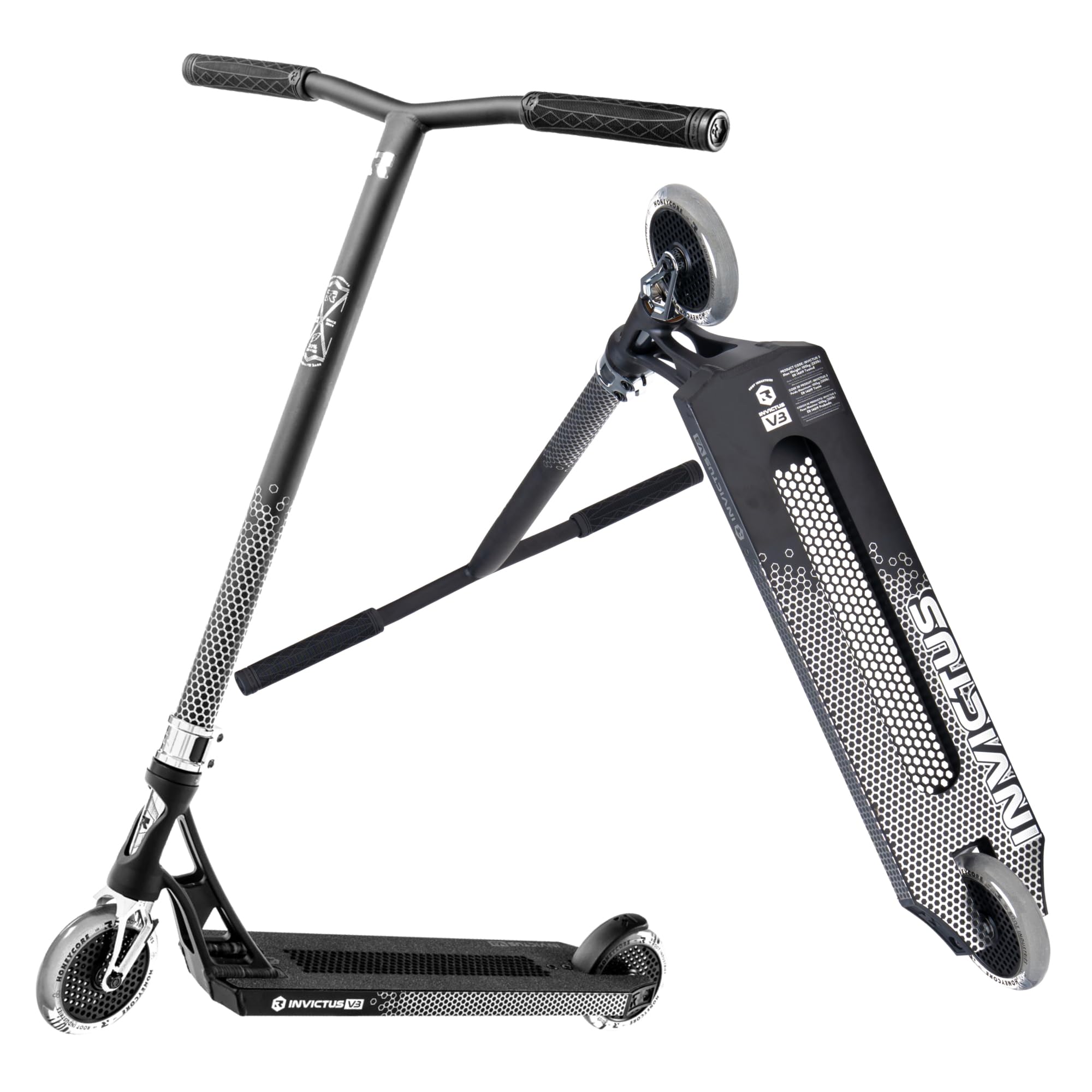 Photo 1 of Root Industries Invictus Complete Pro Scooter – 120mm Honeycore Wheels, Chromolite Bars, HIC Compression & Cut-Out Deck (Black (2025))