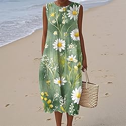 Flowy Dresses for Women Summer Fall Cotton Linen