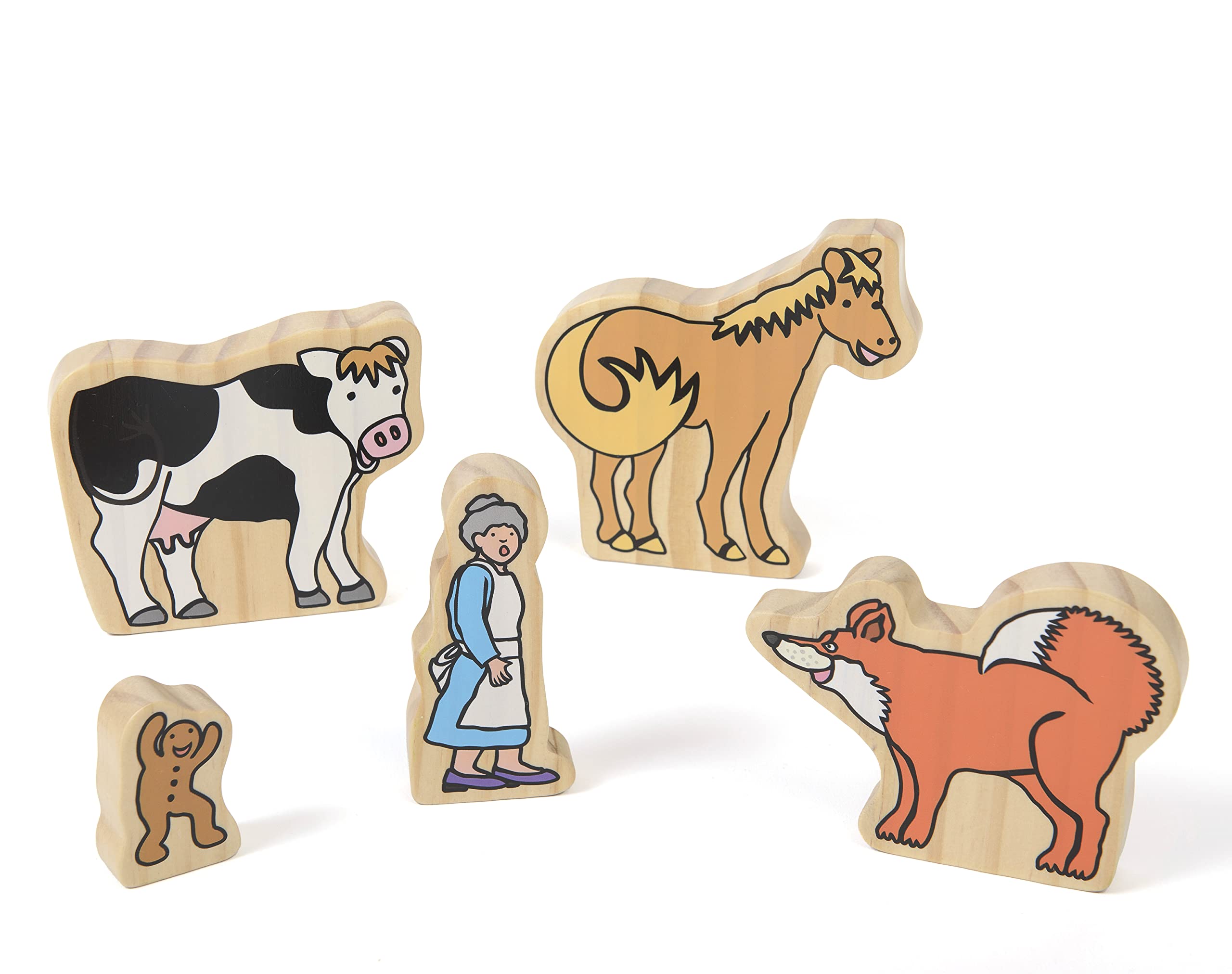 Yellow Door The Gingerbread Man Character Set| Storytelling | Traditional Tales | Story Book Play Characters | Early Educational Toy for kids age 2 3 4 5 | Wooden Toys | Literacy | Bookish Play