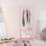 Youyijia Pink Clothes Rail 60x151cm Heavy Duty Garment Rack with Shelves view 8