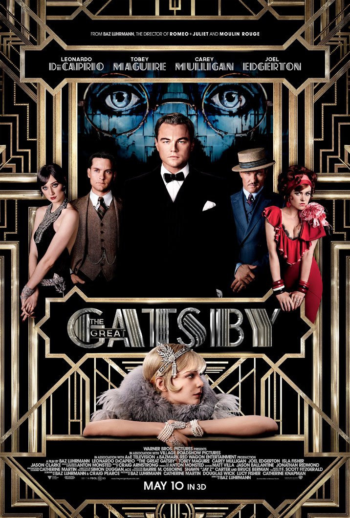 The Great Gatsby (One Sheet Leonardo DiCaprio, Tobey Maguire) Movie Poster 24"x36" New. Ships Rolled In Shipping Tube.