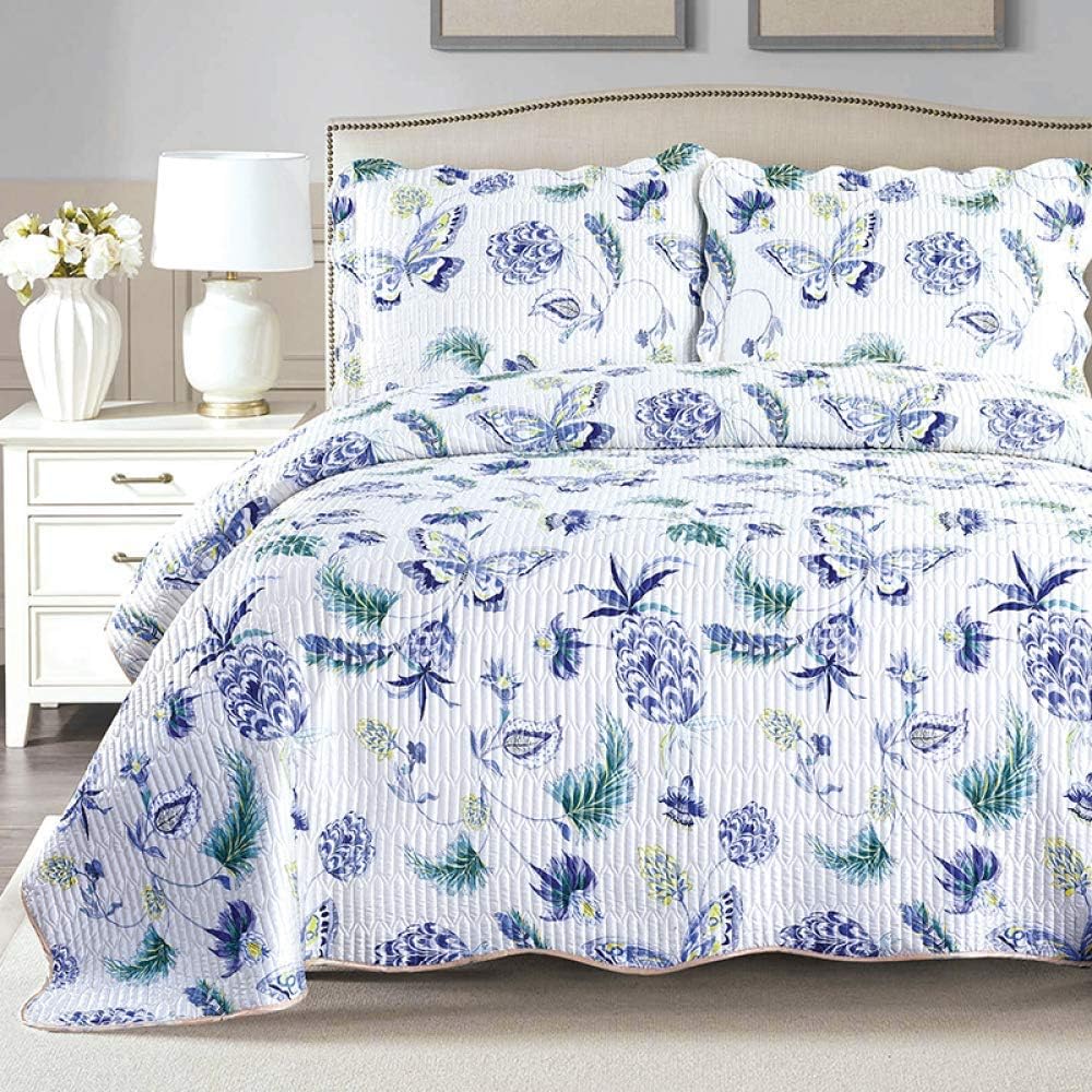 FGVBC 3 Piece Brocade Satin Quilted Bedspread Double