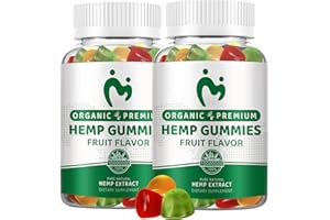 MOSRAY (2 Pack) Hemp Gummies for Pain Sleep Relax Anxiety 100% Natural Pure Extra Strength Organic Hemp Oil Extract Vegan Low Sugar Edible Gummy for Adults