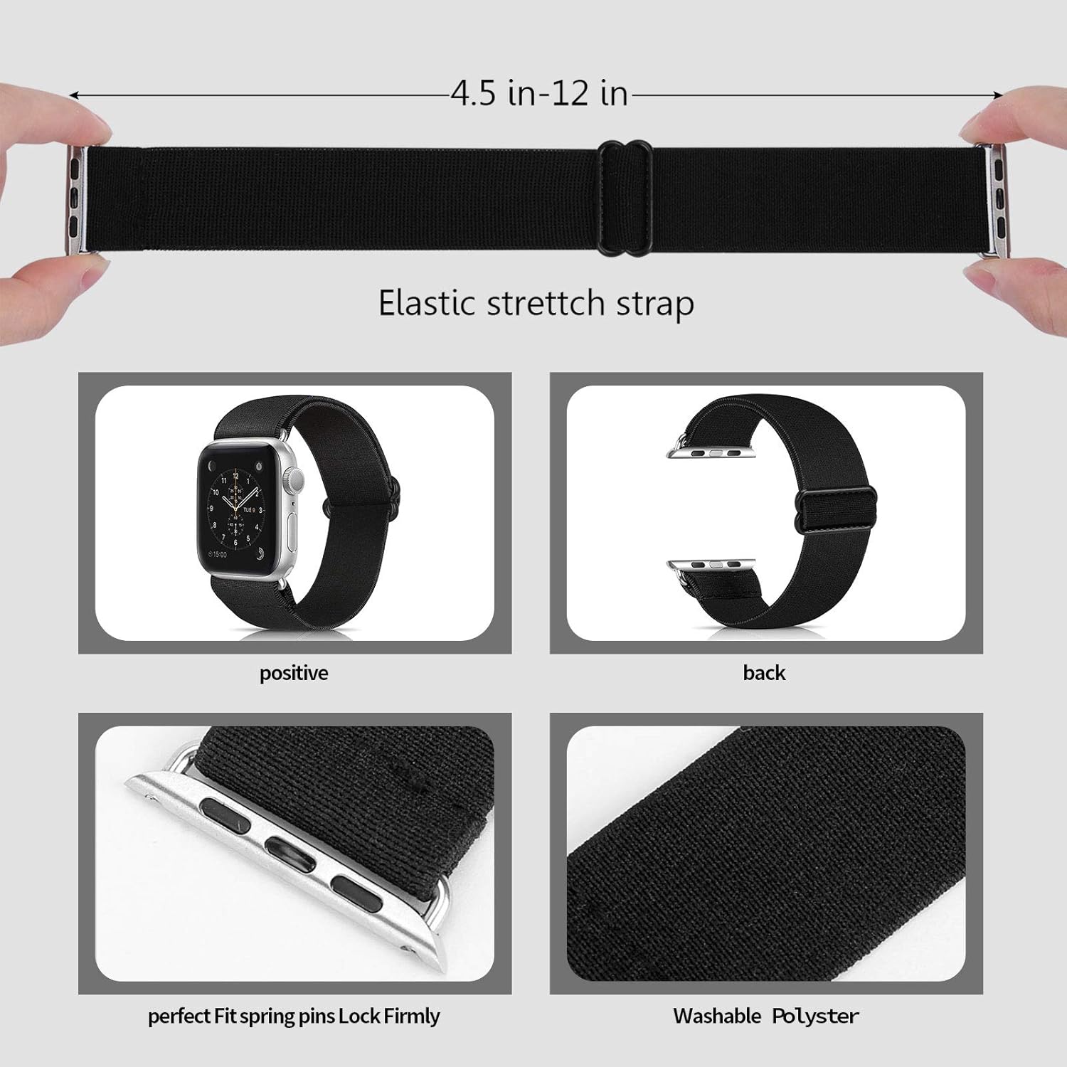 Ecogbd Elastic Strap Compatible with Apple Watch Strap 38mm 40mm 42mm 44mm - Image 4