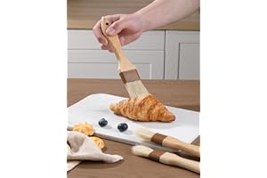 3 Piece Pastry Brush Set, Safety Bristles, Heat-Resistant Basting Brush for Cooking, Baking, and Grilling, Odorless, Easy to 
