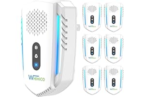 WHIHICO 2025 Upgraded Ultrasonic Pest & Insect Repeller, Ultrasonic Repellent for Roach, Rodent, Mouse, Bugs, Mosquito, Mice, Spider, Ant,Electronic Plug in Pest Control,3 Mode Switching,6 Packs