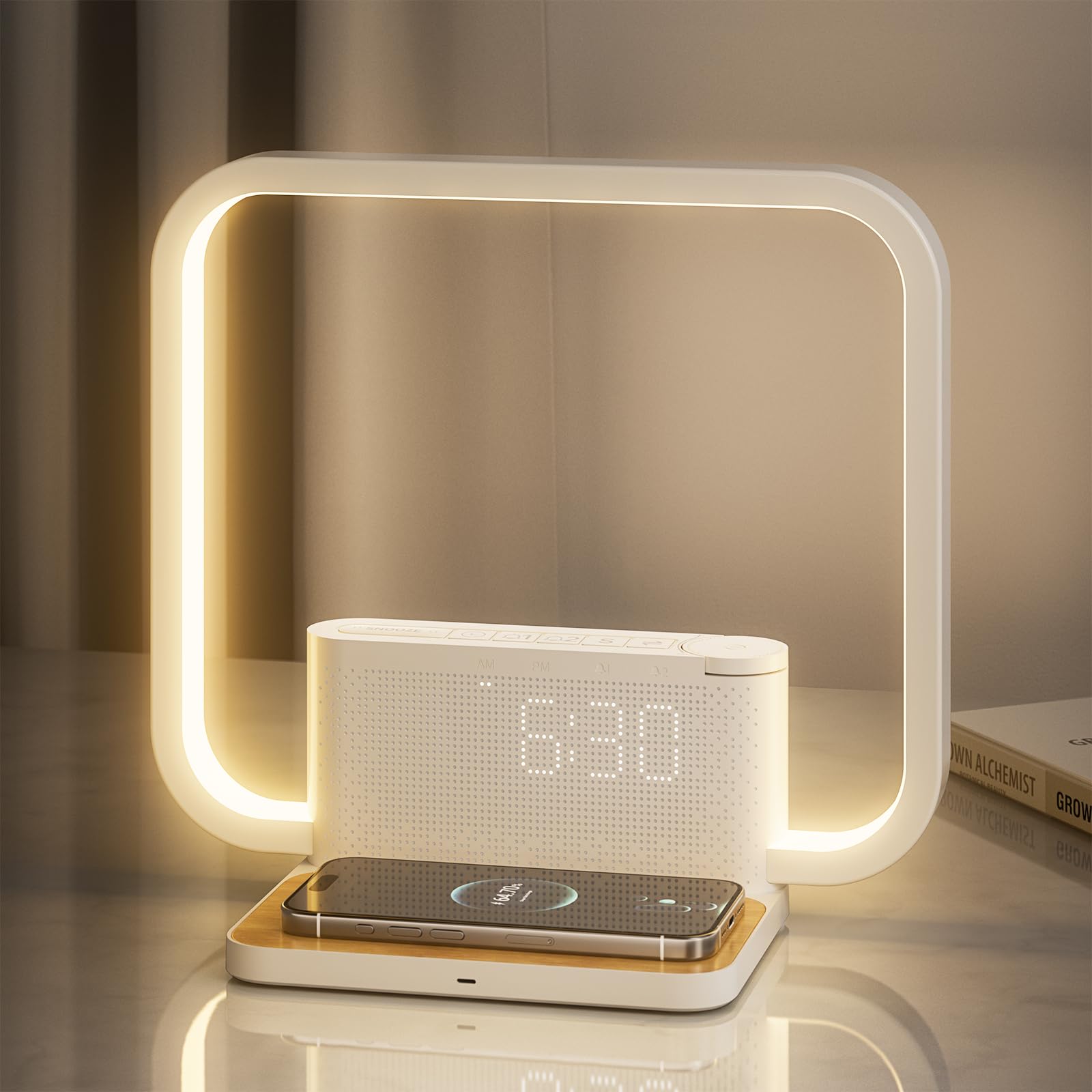RETEYUNG Bedside Lamps,Sunrise Dual Alarm Clock for Heavy Sleepers ...