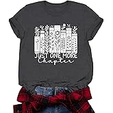 Valiri Womens Reading Shirts Bookworms T-Shirt Just One More Chapter Tee Tops