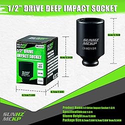 SUNHZMCKP 1/2 Inch Drive Impact Socket, SAE 1-3/4