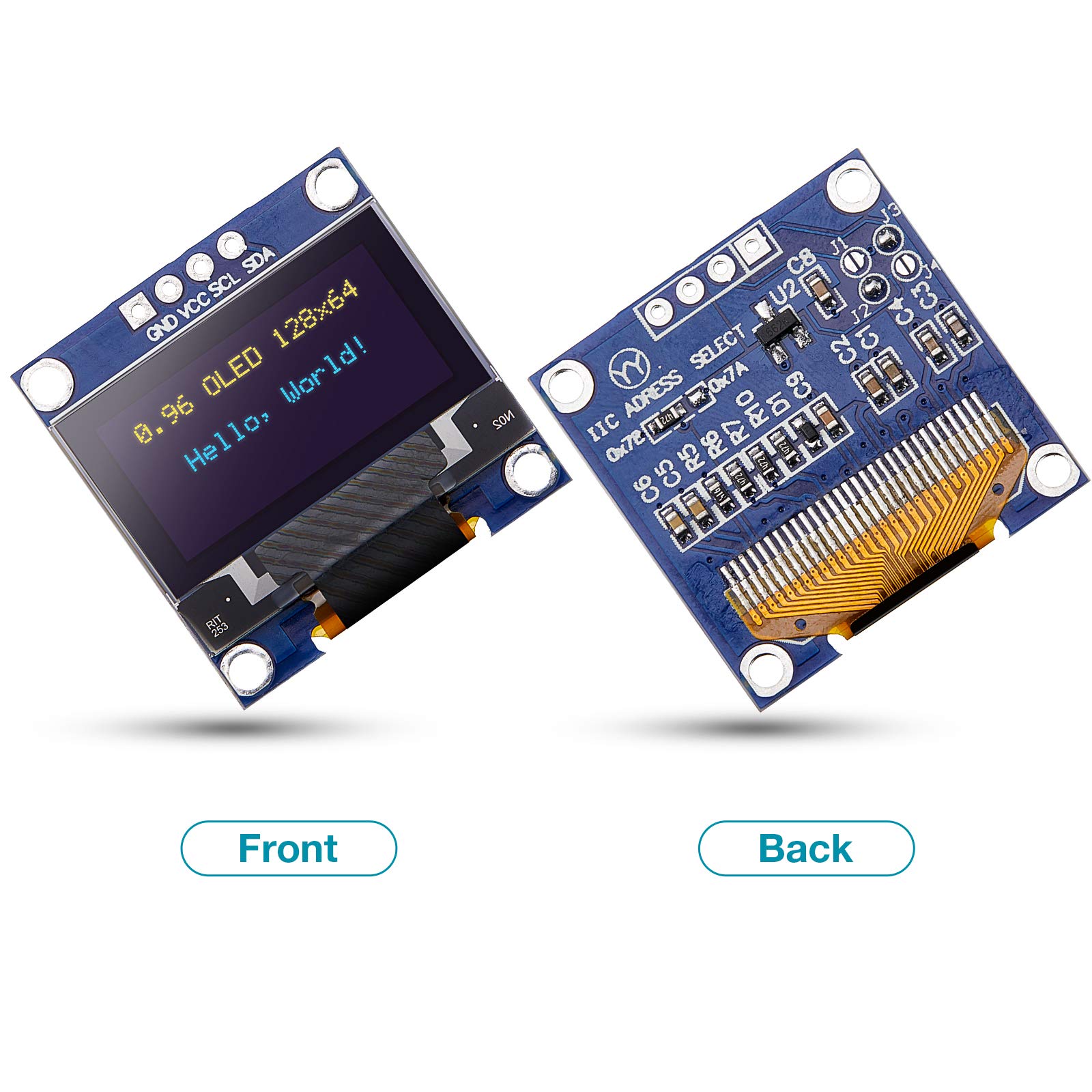 Frienda 10 Pieces I2C OLED Display Module OLED Display Screen Driver