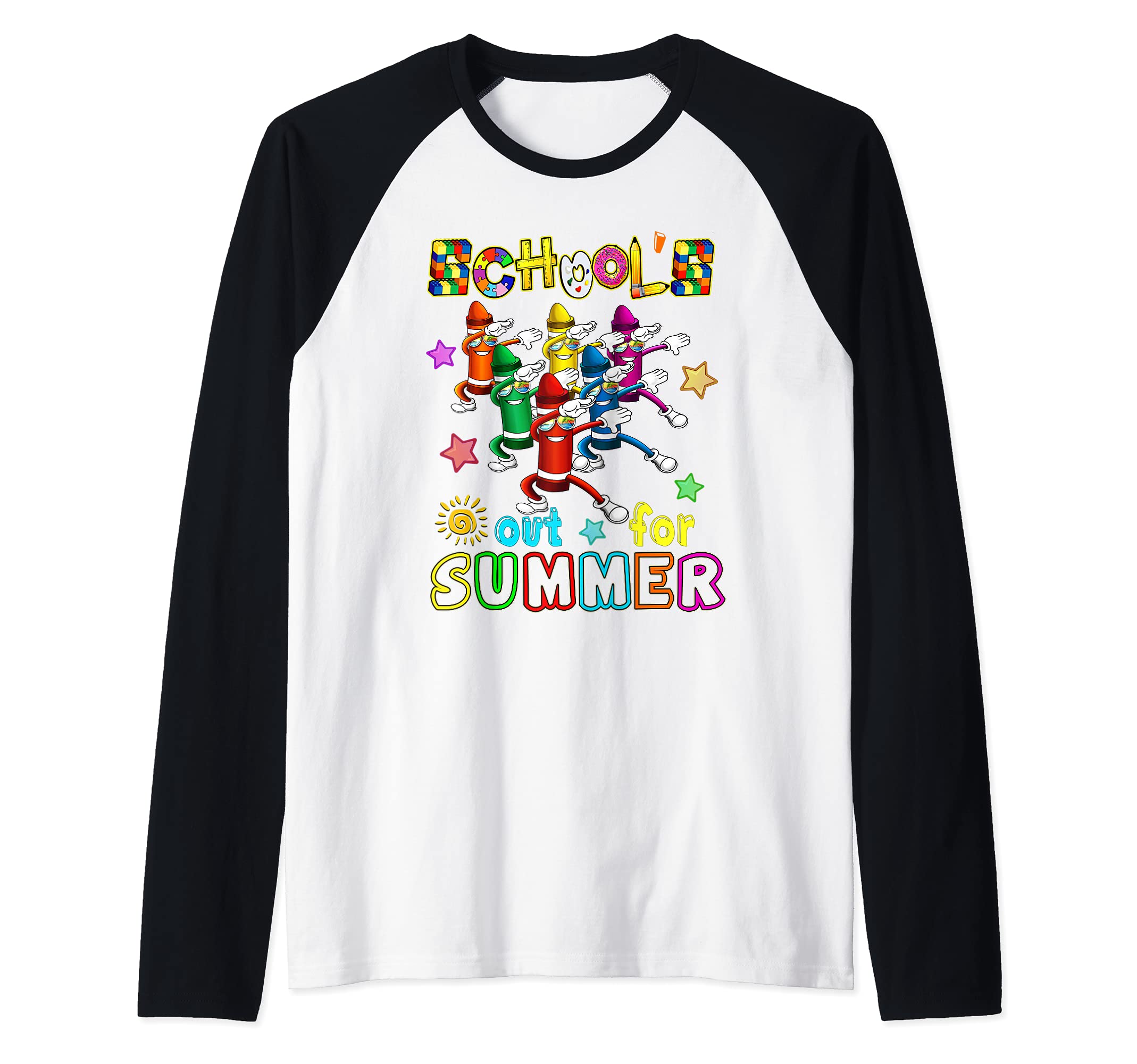 Schools Out For Summer Last Day of School Student Teacher Raglan Baseball Tee