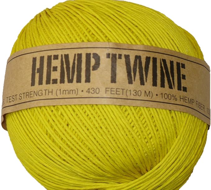 Hemp Twine Yellow 20 1mm 430Ft 130m