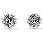 Boma Jewelry Sterling Silver Sunflower Stud Earrings